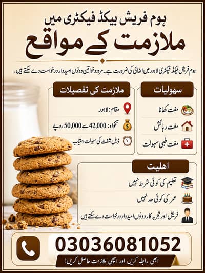 Biscuit Packing Staff || Packing Staff Required || Jobs in Lahore
