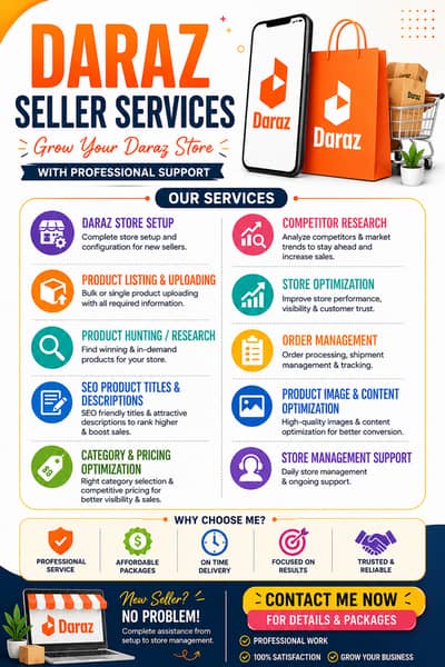 Daraz Store Management & Product Listing Services 