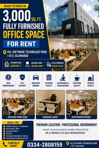 Fully Furnished Ground Floor Office For Rent