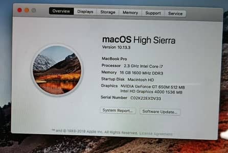 MacBook Pro 15-inch (2012)  2.3GHz Core i7, 16GB RAM, 480GB SSD