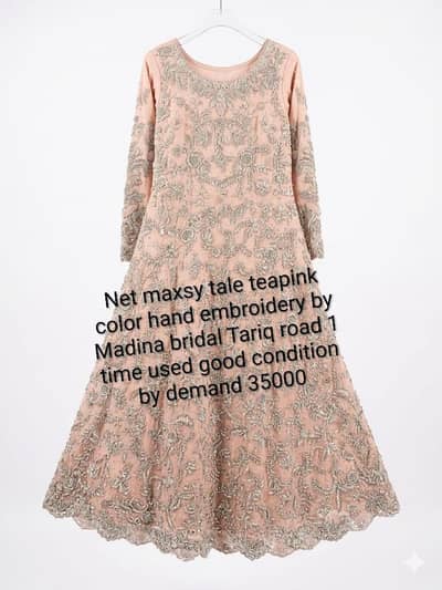 maxi teapink color back tale Net fabric 1 time  used