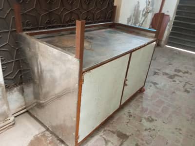 steel body counter with 4 wheel