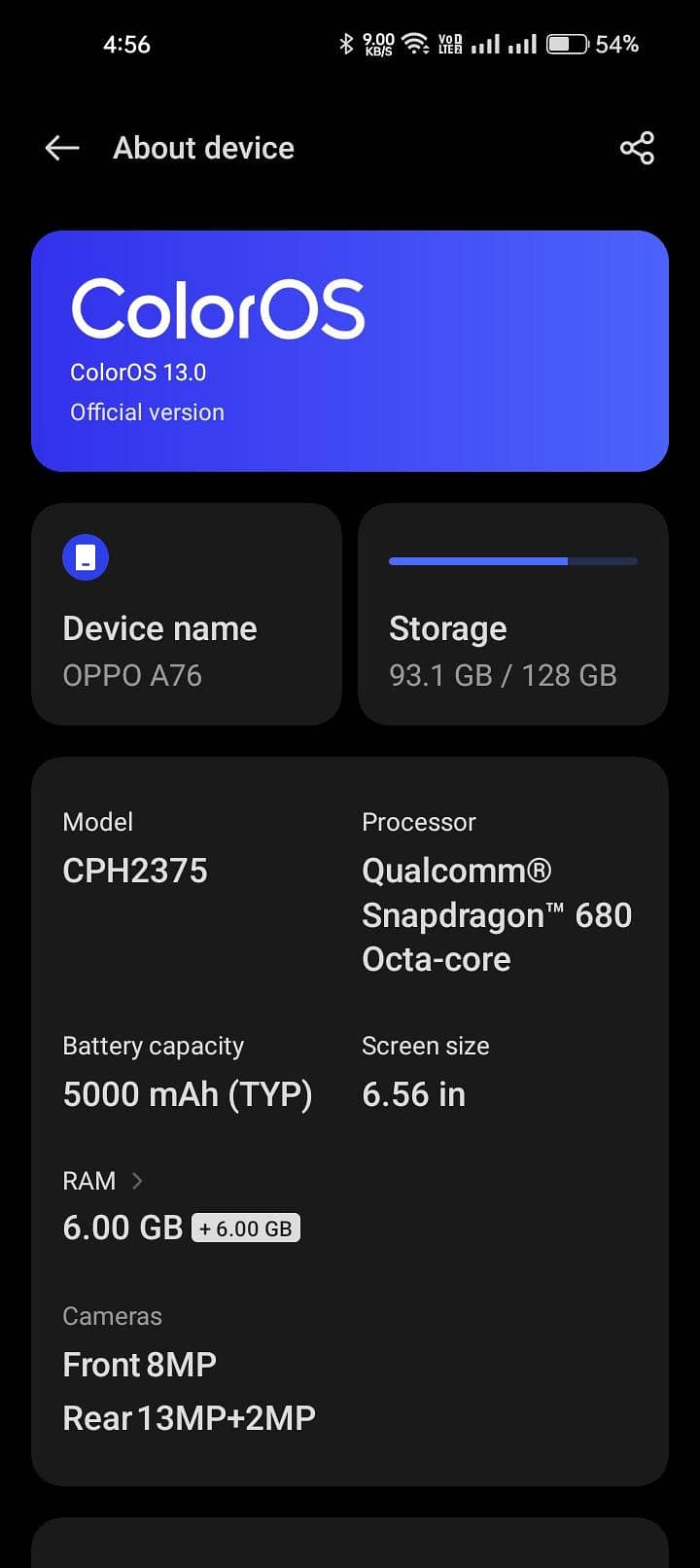 Oppo a76 4