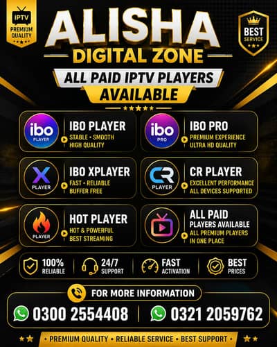 All IPTV paid player avlible All IPTV server avlible