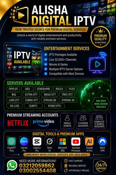 All IPTV paid player avlible All IPTV server avlible