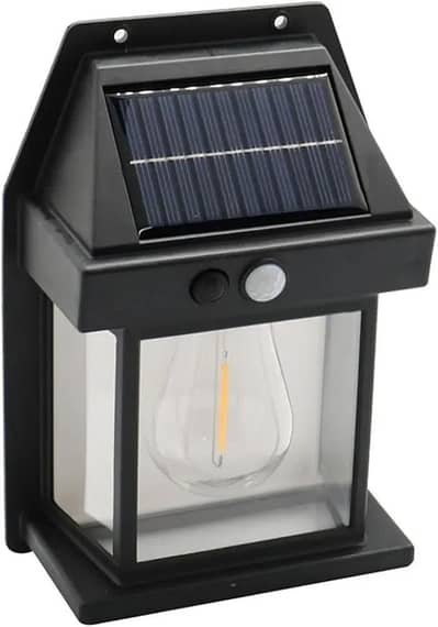 Motion sensor solar wall light black abs outdoor