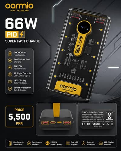 Oarmio what power bank in new condition four charging ports