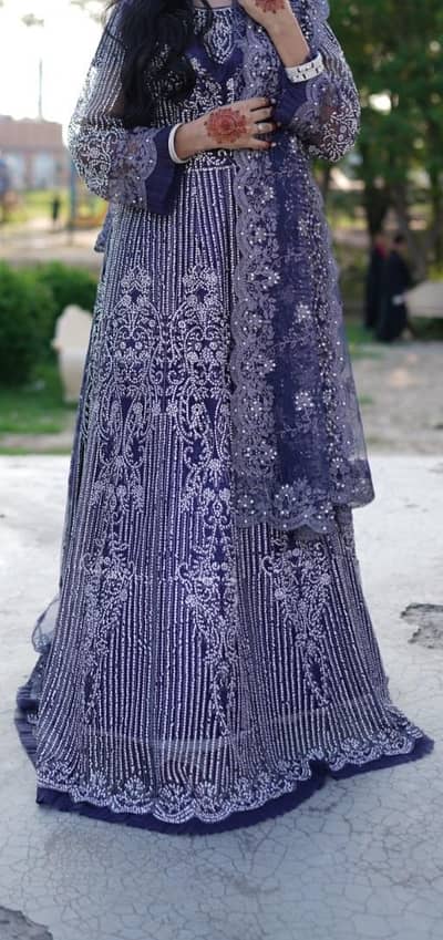 Blue Bridal Maxi Best For Nikkah,Engagements and Formal Event's