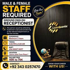 Inbound English Receptionist