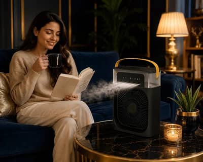 18 Inch Mini Air Cooler with Mist & LED