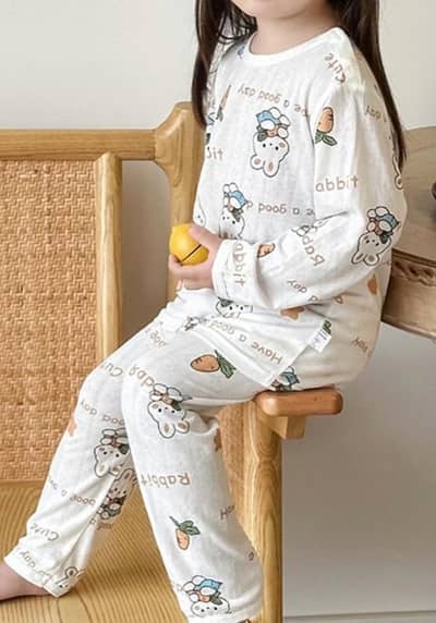 Long Sleeve Bamboo Fiber Pajamas Set for Kids (3-12)