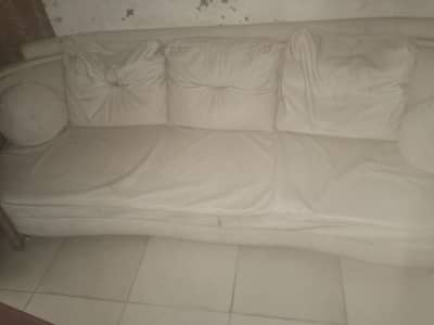 Off white color sofas 3 seater and one seatre