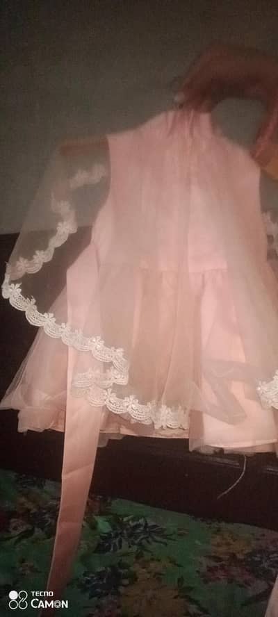 1 year baby girl pink frock long tassel and embroidery