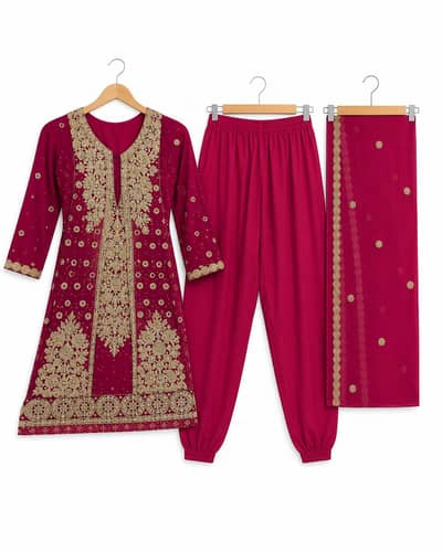 heavy Embroiderer party wear 3 piece suit