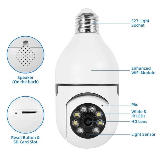 WiFi Bulb Camera 1080P – Indoor Security Camera in Light Bulb Shape