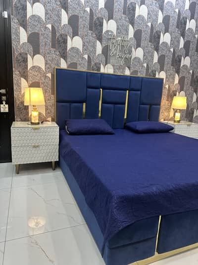 Bed with side tables and dressing table (with ottoman 115k)