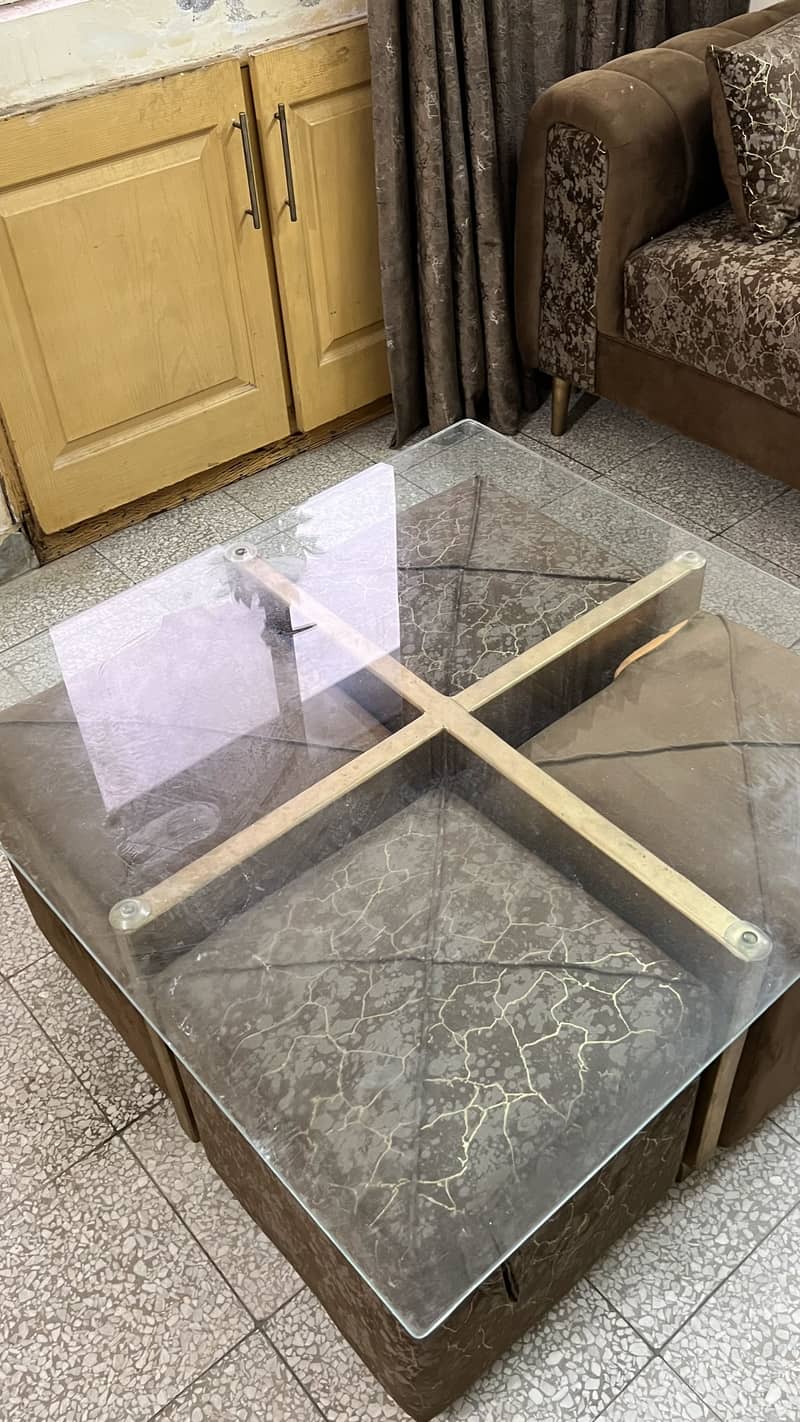 L-Shape Sofa Set + Center Table 2