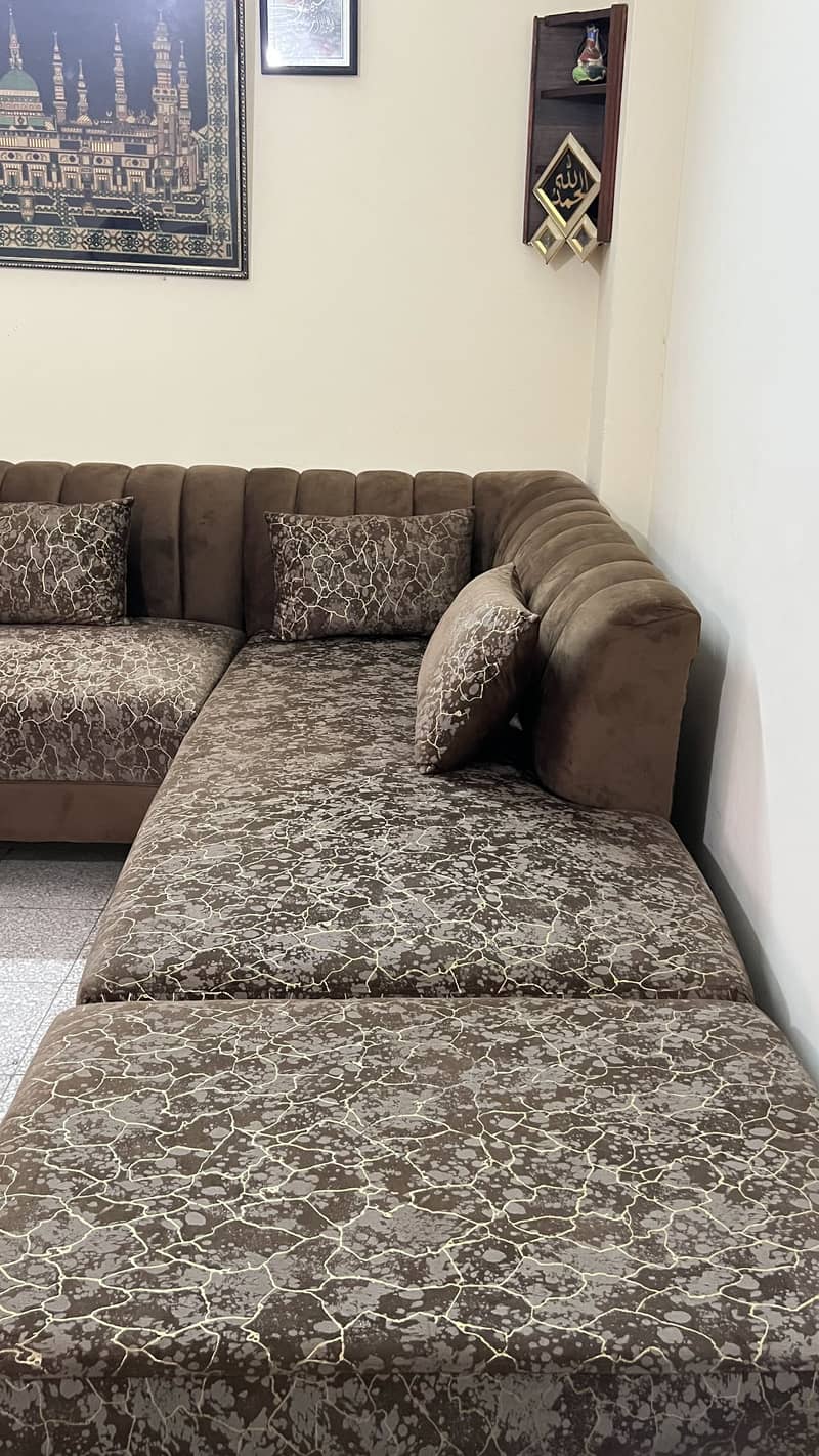 L-Shape Sofa Set + Center Table 3