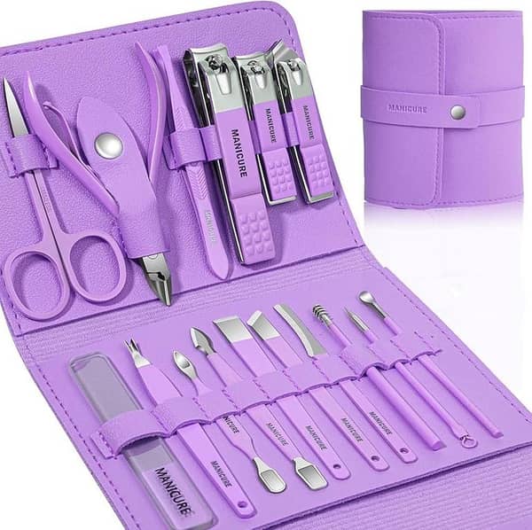 16 Pcs Manicure Pedicure Kit | Nail Cutter & Clipper Set | Stainless Steel Grooming Tools for Men & Women | Portable Beauty & Nail Care Kit