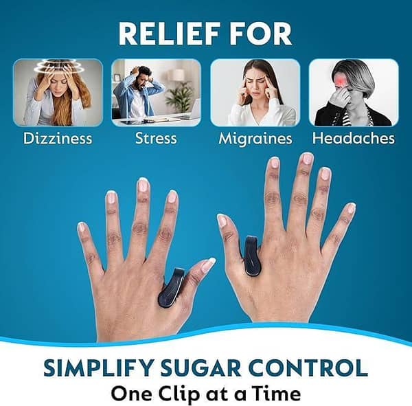 Sugar Control Acupressure Clip | LI4 Hand Valley Point for Natural Diabetes Support | Non-Invasive Blood Sugar Balance & Migraine Relief Tool
