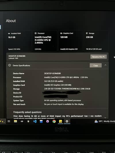 Dell Latitude 7480 | Core i5 6th Gen | 16GB RAM | 256GB SSD