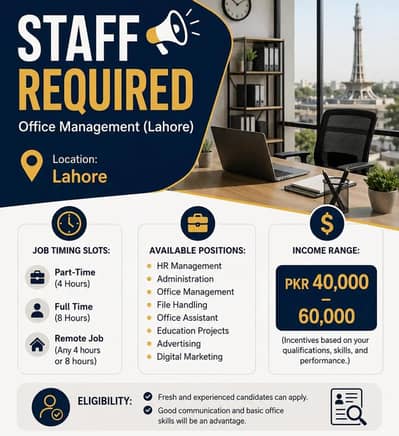 OFFICE WORK AND ONLINE WORK AVAILABLE FOR MALES AND FEMALES