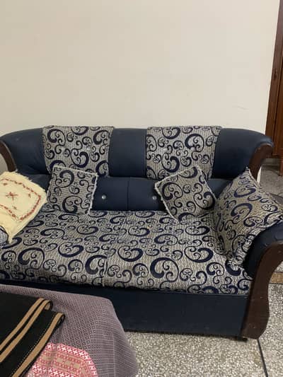 2 Seater Sofa Set – 2 Sofas | Navy Blue | Cushions & Covers