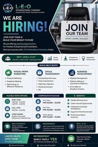 OFFICE WORK AND PART TIME WORK AVAILABLE FOR BOTH MALES AND FEMALES