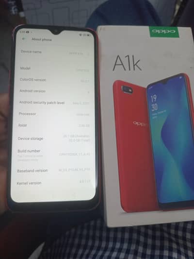 OPPO A1k 32gb 2gb with box bht he sasty main