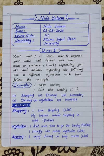 AIOU SPRING ASSIGNMENT