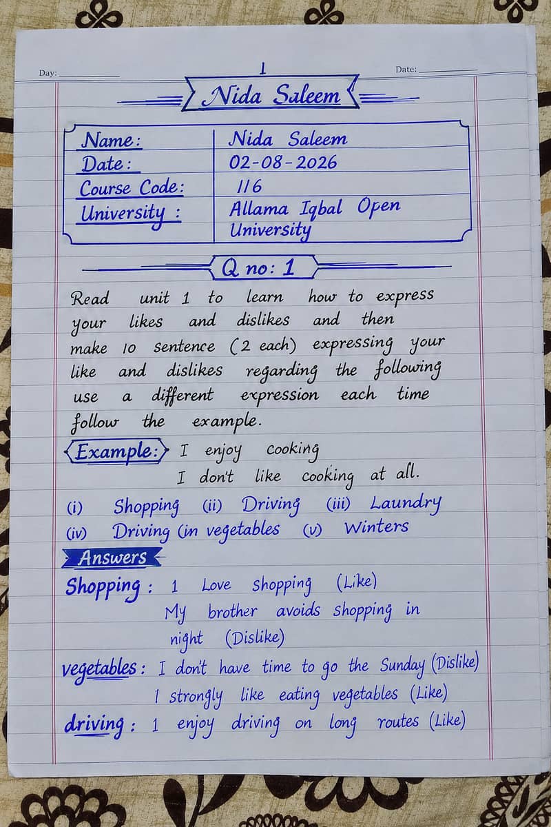 AIOU SPRING ASSIGNMENT 0