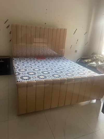 Wooden King size bed with mattress