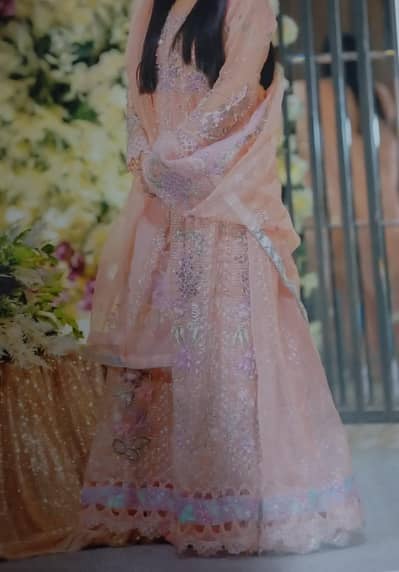 Republic Peach and silver colour maxi