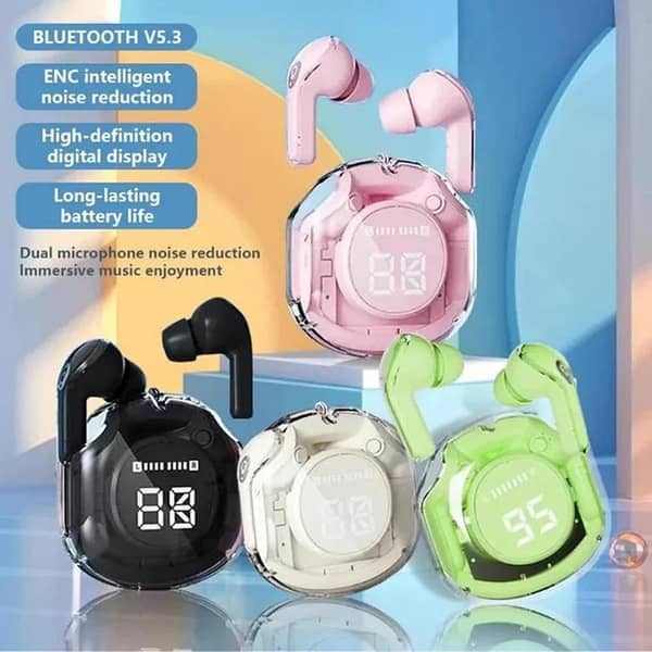 Air 39 Wireless Earbuds | Transparent Bluetooth Earphones with HD Sound and Charging Case
