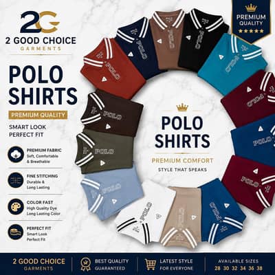 polo shirts available Size M L Xl