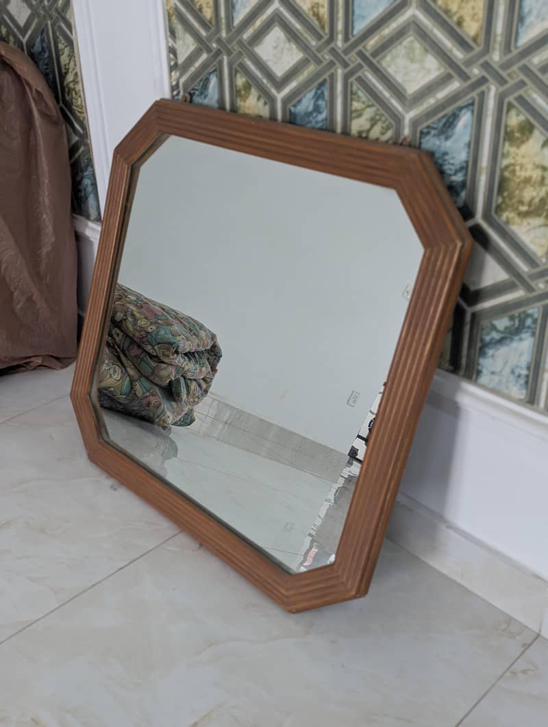 Solid Wood Octagonal Wall Mirror 3