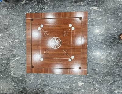 Carrom Board with Coins and Striker in Good Condition