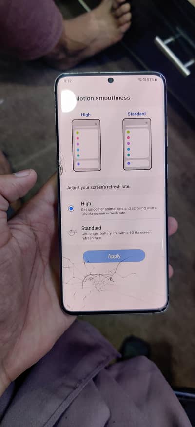 Samsung Mobile S20 5G  Pubg90 fps 12 128