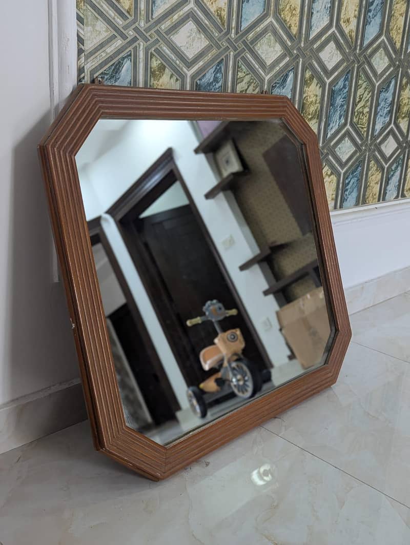 solid wood wall hanging mirror 0