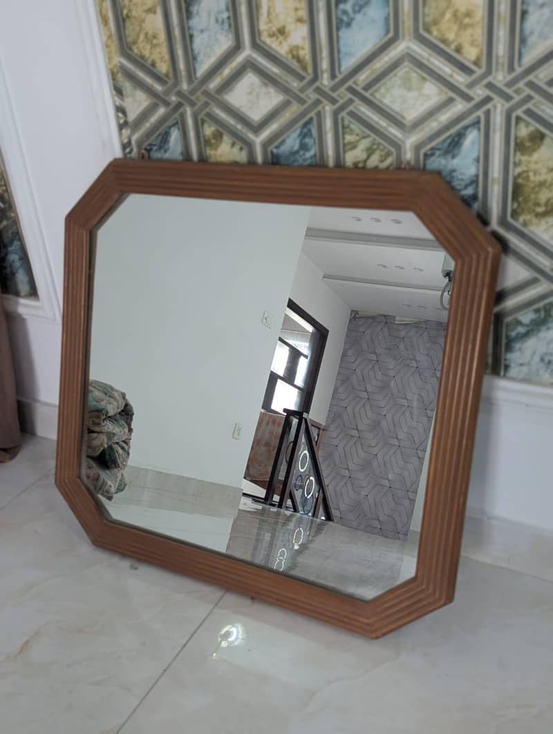 solid wood wall hanging mirror 2