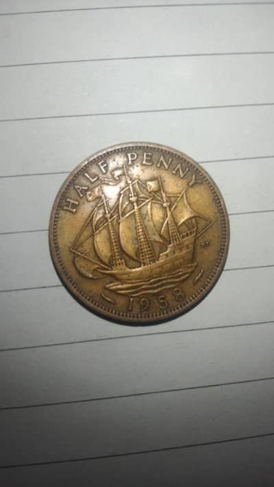 Vintage,UK Half Penny,60 years old