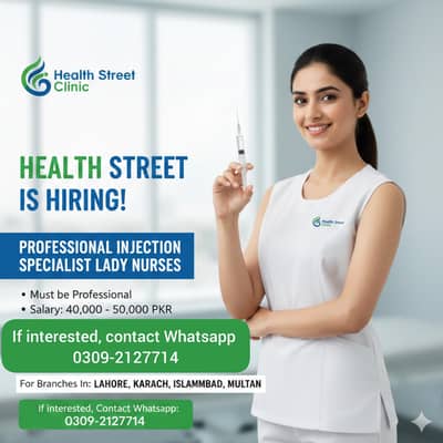we are Hiring Trained Injection  specialist Nurses