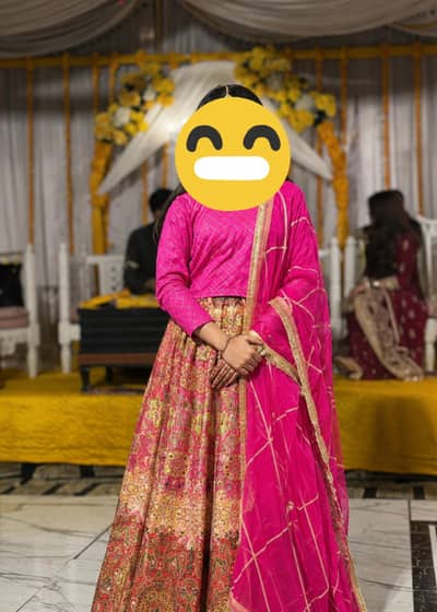 Beautiful Pink & Red Bridal/Party Wear Lehenga