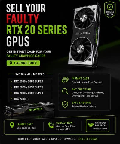 faulty RTX 20 series Graphics Card required in lahore only
