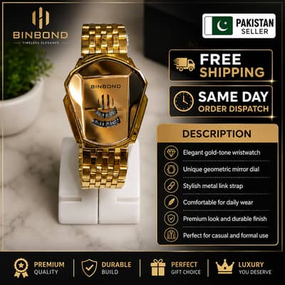 Luxury Gold Men's Watch | Premium Metal Strap Wristwatch