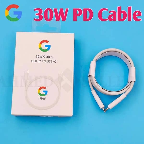 Original Cable Google Pixel 30W USB-C to USB-C Cable | Fast Charging Data Sync Wire Cord | Compatible with Pixel Phones & All Type-C Devices