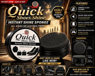 Quick Shoe's Shiner instant shoes shine. 12 PCs packet