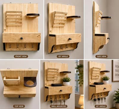 Handmade Wooden Wall Shelf | Floating Display Rack for  Home or Office