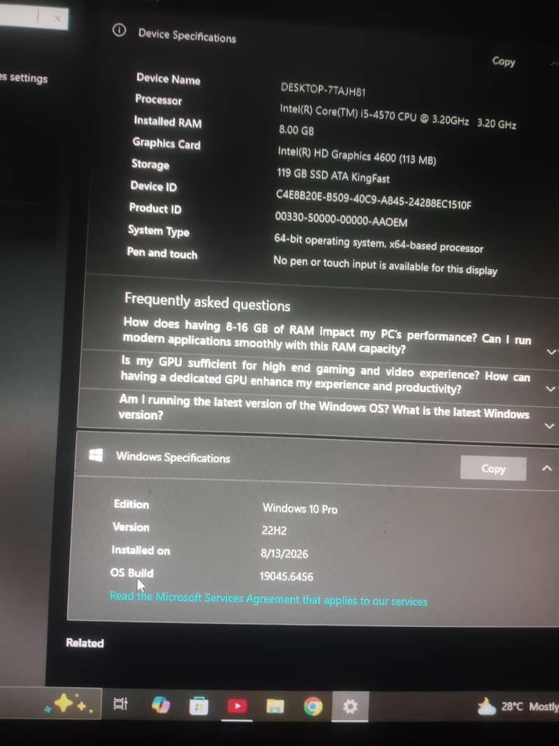 COMPUTER I5 GENERATION 4570 4