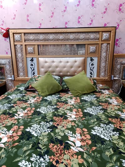 luxury wooden bedset used as new
